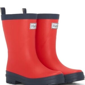 Hatley Red and Navy Kids Rain Boots